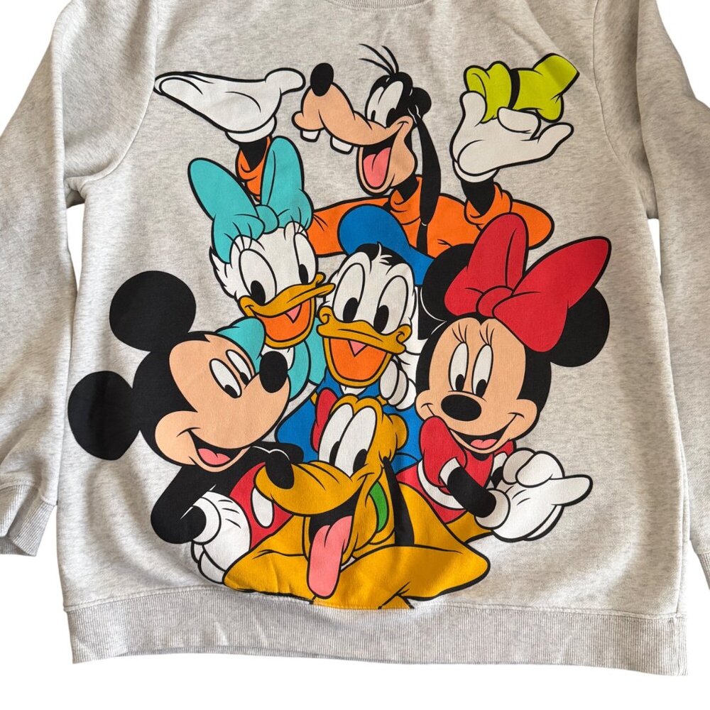 Disney Parks Mickey & Friends Gray Sweatshirt Crewneck Pullover Size L Walt Disn - Picture 2 of 4